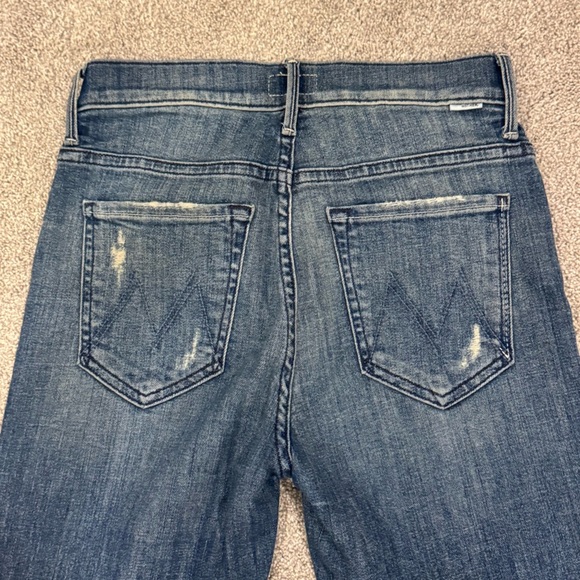 MOTHER jeans the insider crop fray in gypsy mid wash blue size 26 like new - Picture 2 of 12